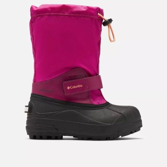 𝅺columbia Big Kids’ Powderbug Forty Snow Boot Wild Fuchsia, Bright Nectar - Picture 1 of 5